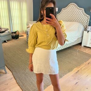 Petite Studio mustard yellow blouse